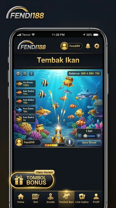 Layar utama fendi188 — antarmuka bersih setelah instalasi